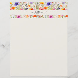 nome da escrita de flores silvestres elegantes