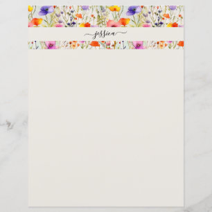 nome da escrita de flores silvestres elegantes