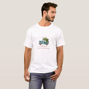 Nome da Família Camiseta de Natal de Caminhão Az