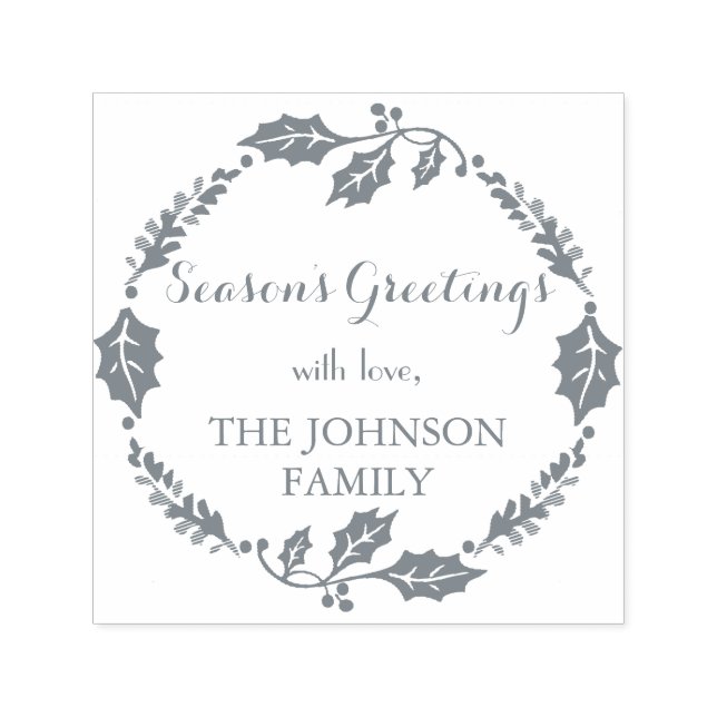 Nome da família de saudações da temporada Carimbo  (Design)