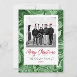 Nome da família do Cartões de foto de Natal Marble