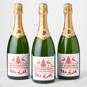 Nome da Família Personalizada Red White Christmas