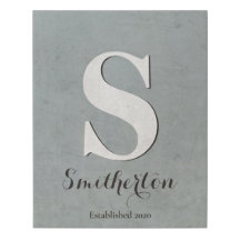 Nome da Família Rustic Blue Casamento Monograma In