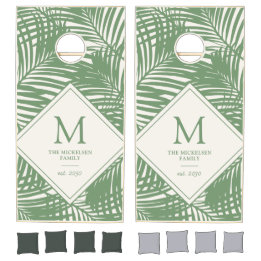 Nome da Família Tropical Beach Monograma Palm Patt