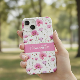 Nome da Flor Silvestre em Aquarela Rosa