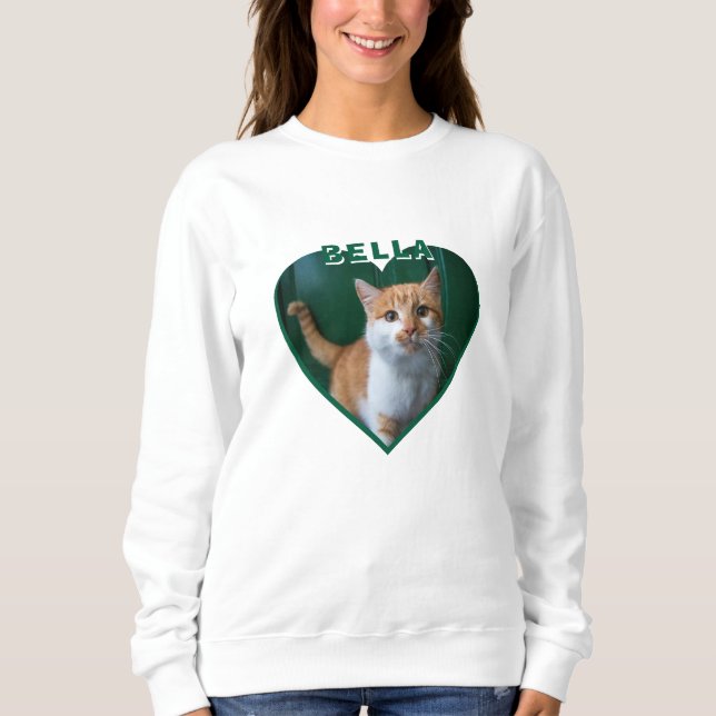 Nome da Foto Cat Heart Cat Owner T-Shirt (Frente)