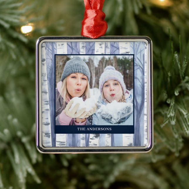 Nome da Foto de Natal Ornamento de Árvore de Aquar (Árvore)