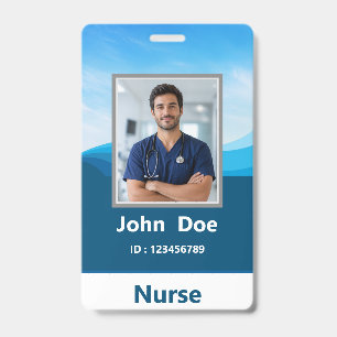 Nome da foto do funcionário Crachá de ID de enferm