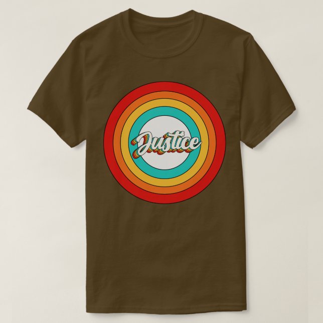 Nome da Justiça Camisa Vintage Círculo de Justiça (Frente do Design)