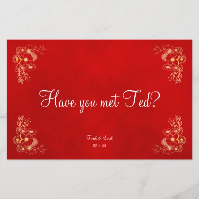 Nome da mesa de casamento Burgundy (Frente)