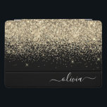 Nome da Rapariga do Monograma do Script Glitter Pr<br><div class="desc">Mala de Laptop do Nome do Monograma do Script de Letra Minúscula Metálica de Folha Dourada e Negra. Isto faz o doce e perfeito aniversário de 16 anos, casamento, chá de panela, aniversário, chá de fraldas ou festa de solteira presente para alguém que ama luxo de luxo e estilos quíticos....</div>
