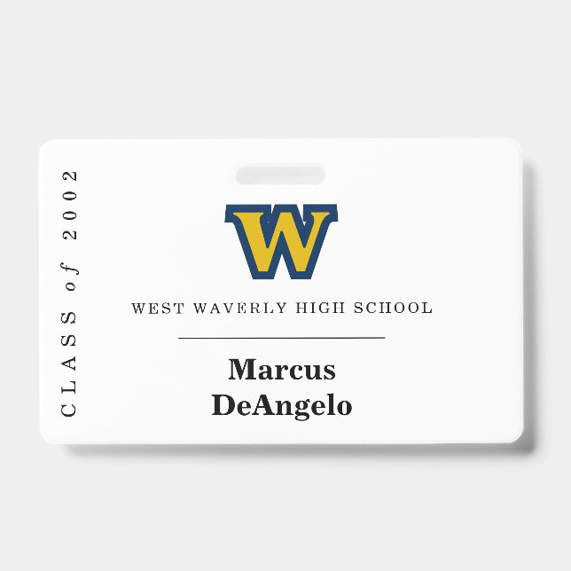 Nome da Reunião de Classe Qualquer Ano Crachá / Et (Frente)