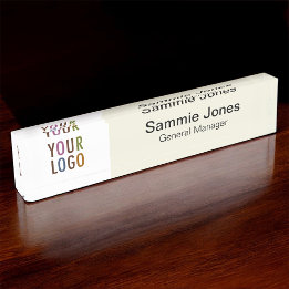 Nome da secretária acrílica Placa Logotipo comerci