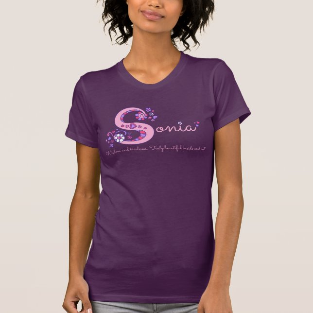 Nome das meninas de Sonia & significado do t-shirt (Frente)