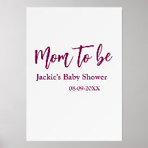 nome data chá de bebê futura mamãe rosa simples mí