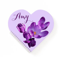 Nome de Amy personalizável crocus floral roxo