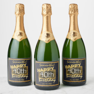 Nome de aniversário de 40 anos Dourado personaliza