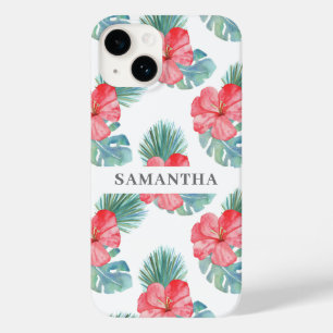 Nome de Aquarela Floral Rosa Tropical