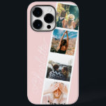 Nome de colagem da grade de 4 fotos modernas em ro<br><div class="desc">Nome de colagem de grade de 4 fotos modernas em cor-de-rosa pincelado com uma colagem de estilo de botas de fotos</div>