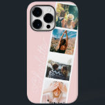 Nome de colagem da grade de 4 fotos modernas em ro<br><div class="desc">Nome de colagem de grade de 4 fotos modernas em cor-de-rosa pincelado com uma colagem de estilo de botas de fotos</div>