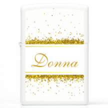 Nome de Confetti Glitter Dourado - Zippo Lighter
