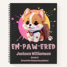 Nome de Corgi Chibi Kawaii Fofo Ano Escolar nas Co