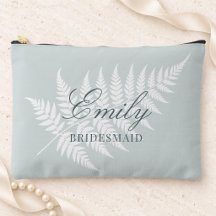 Nome de Dama de Honra Dusty Blue White Fern Grande