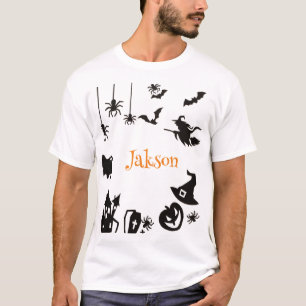 Nome de Dia das Bruxas Personalizado T-Shirt - Per