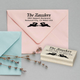 Nome De Dois Bunnies E Carimbo De Borracha De Ende