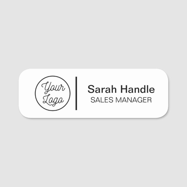 Nome de etiqueta branco do funcionário (Frente)