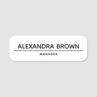 Nome de etiqueta Branco personalizado minimalista