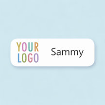 Nome de etiqueta Cantos Arredondados Logotipo pers