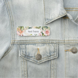 nome de etiqueta Clássico rosa floral