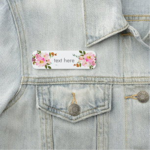 nome de etiqueta Clássico rosa floral