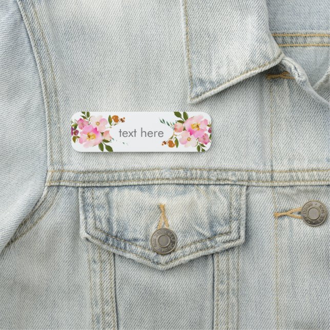 nome de etiqueta Clássico rosa floral (In Situ)