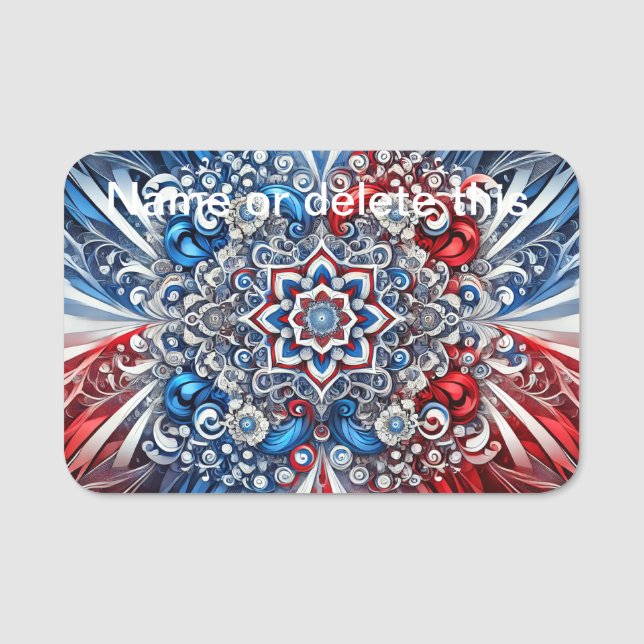 Nome de etiqueta com cores francesas (Frente)