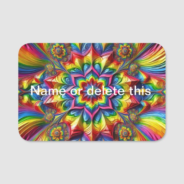 Nome de etiqueta com cores LGBTQ (Frente)