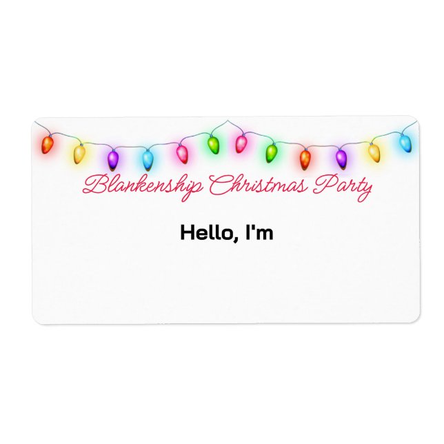 Nome de etiqueta da Etiqueta de Papel das Luzes de (Frente)