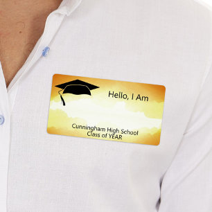 Nome de etiqueta de Aquarela Dourada de Reunião de