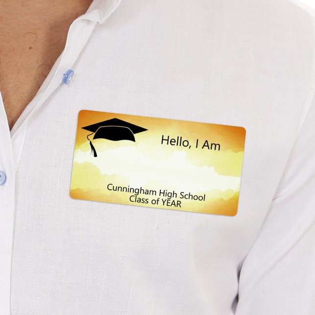 Nome de etiqueta de Aquarela Dourada de Reunião de (Criador carregado)