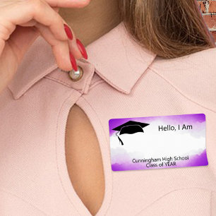 Nome de etiqueta de Aquarela Purple de Reunião de