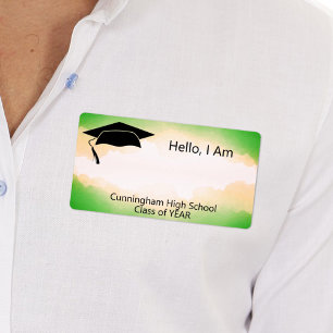 Nome de etiqueta de Aquarela Verde de Reunião de C