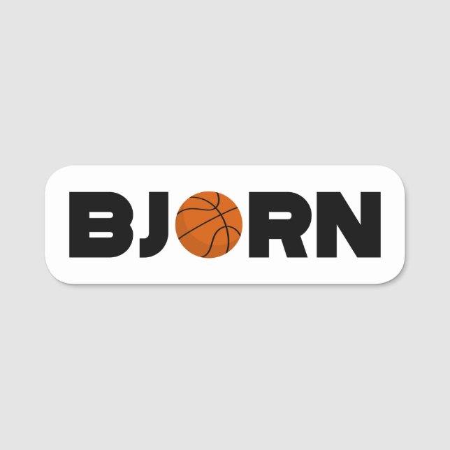 Nome de etiqueta de basquete de Bjorn (Frente)