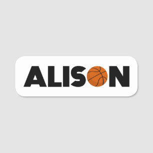 Nome de etiqueta de basquetebol Alison