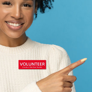 Nome de etiqueta de Crachá de Voluntário Vermelho