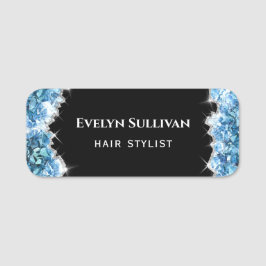 Nome de etiqueta de cristais azuis