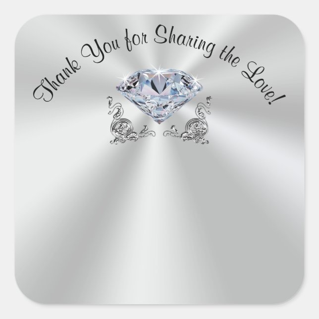 Nome de etiqueta de Diamond Stickers para 60 anos (Frente)