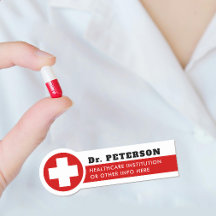 Nome de etiqueta de Enfermeiro Médico da Cruz Verm