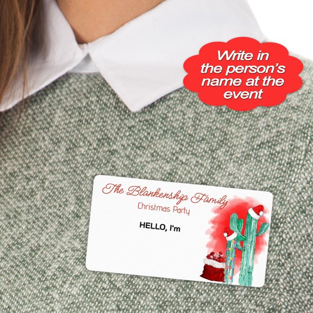 Nome de etiqueta de Etiqueta de Papel de Cactus de (Help your guests remember names at your awesome Christmas paper with fun cactus sticker name tags.)