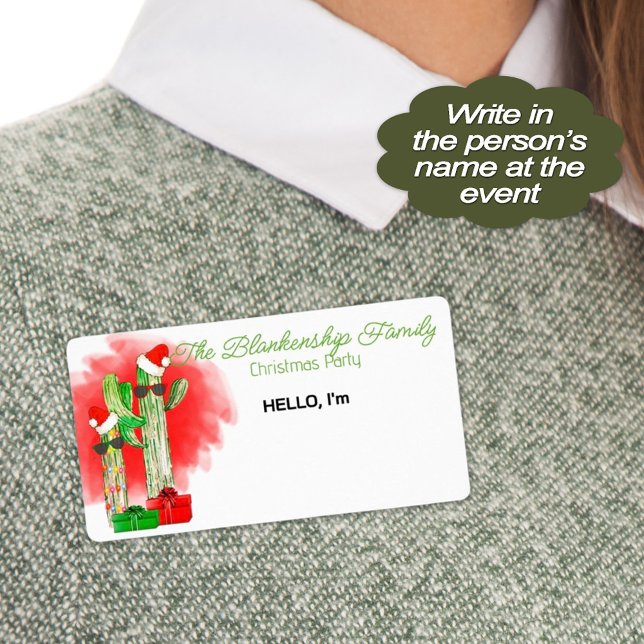 Nome de etiqueta de Etiqueta de Papel de Cactus de (A southwest HOWDY and fun name tag to help guests remember the names of others at your awesome event)